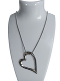 Ketting Dames RVS Snake Ketting Groot Open Hart Hanger Minimalistisch