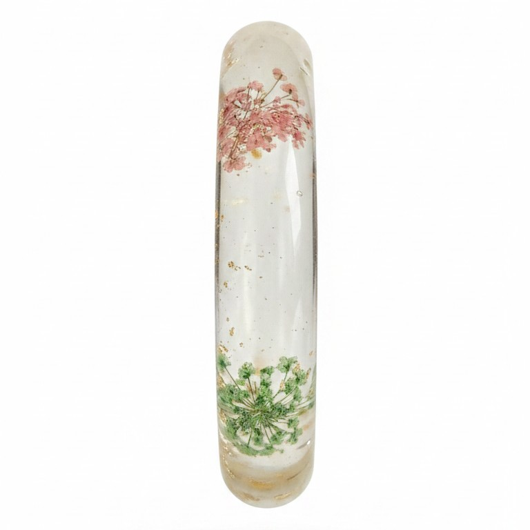 Armband gedroogde bloemen epoxy – zijaanzicht