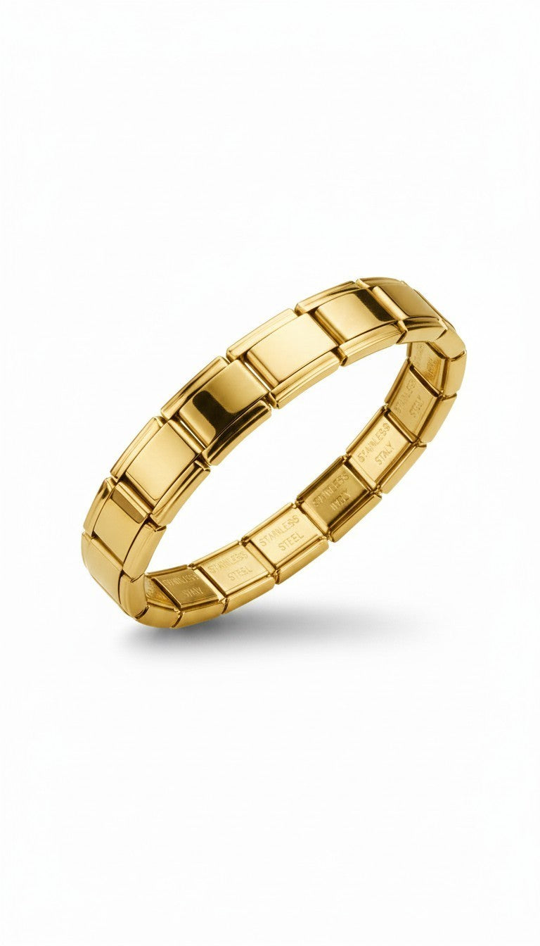 Basis Armband Stainless Steel Goud - 17 Schakels