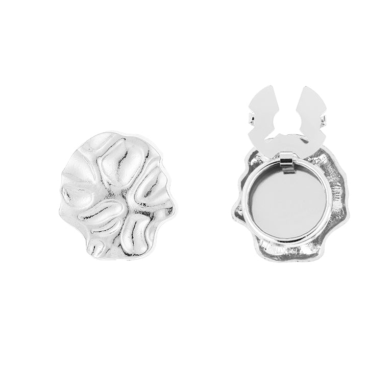 Button Cover Golvend Zilver Set van 2 Sculptural Relief Design