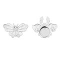 Button Cover Vlinder Zilver Set van 2 Filigraan Design