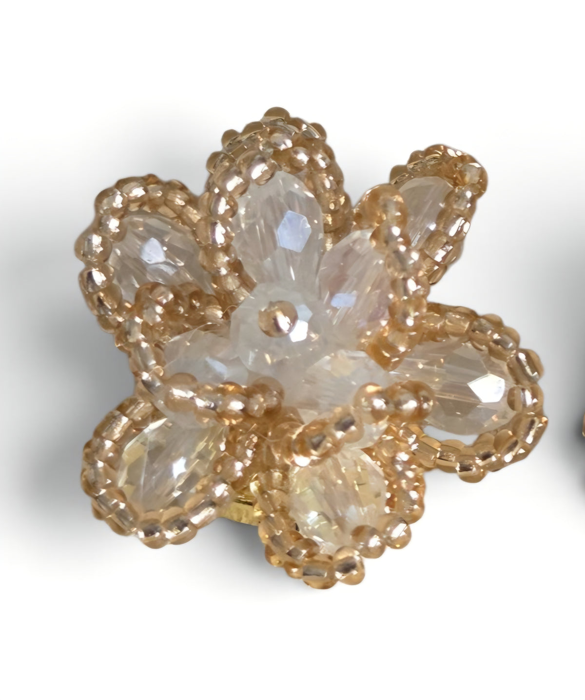 Button cover bloem champagne