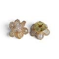 Button covers bloem goud kristal – set van 2, voor- en achterkant