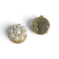 Button covers rond parels wit goud – set van 2, voor- en achterkant