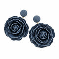 Denim bloem oorbellen paar