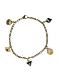 Gouden Enkelbandje Dames RVS Evil Eye Schelp Parel Bedels