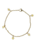 Gouden Enkelbandje Dames RVS Schakelketting Witte Madeliefjes Emaille Bedels