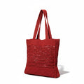 Gehaakte Shopper Rood Papiergaren Handgemaakt 44x38cm