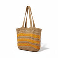 Gehaakte Shopper Oranje Geel Beige Papiergaren Handgemaakt 45x42cm
