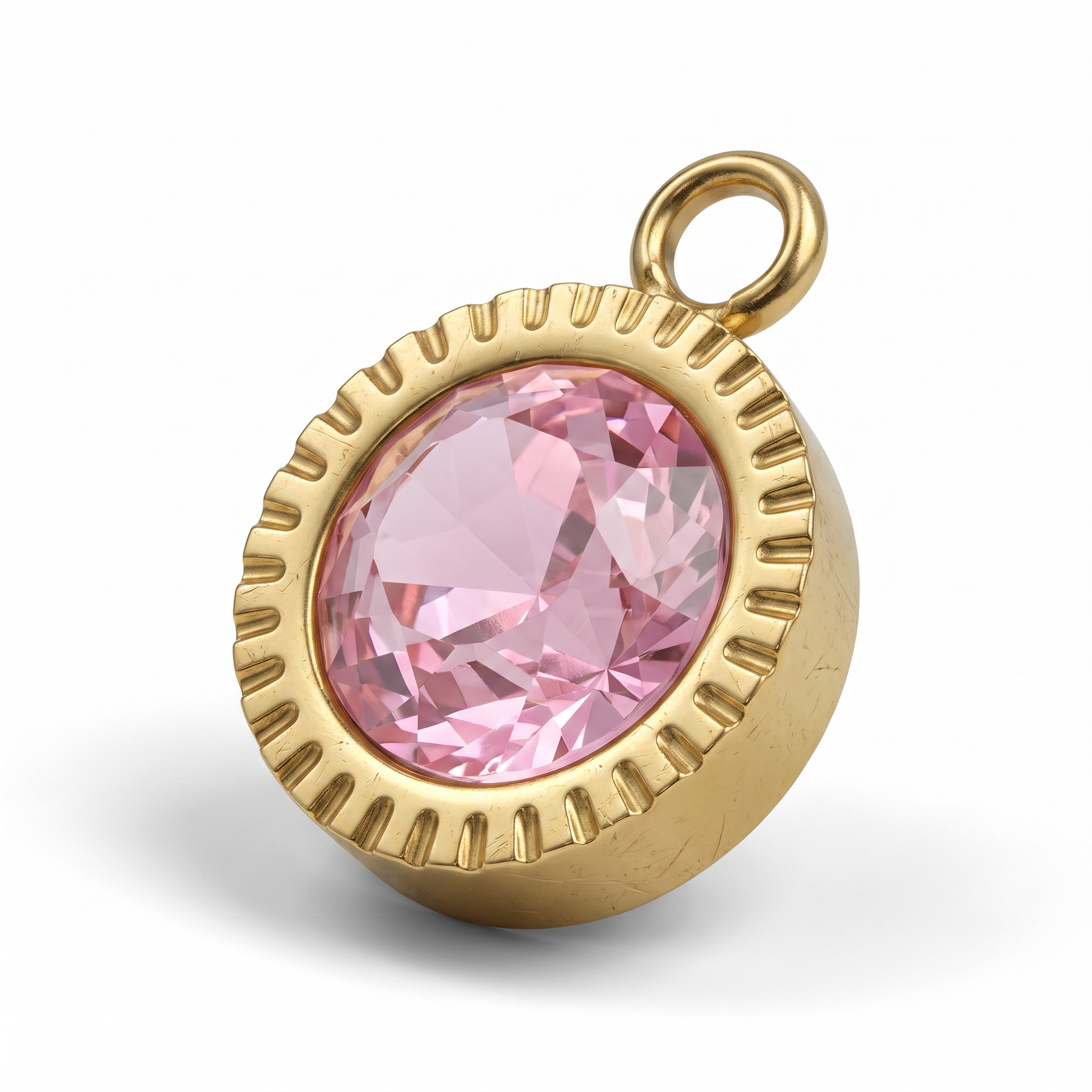 Italian Charm met geboortesteenbedel rond - Goud