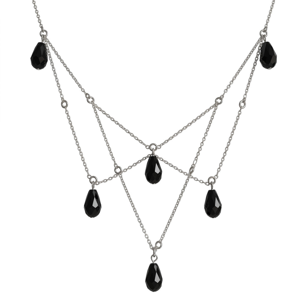 Zilveren Waterval Ketting op mannequin