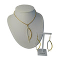 Sieraden Set Dames RVS Gouden Snake Ketting Oorbellen Kristallen Kralen