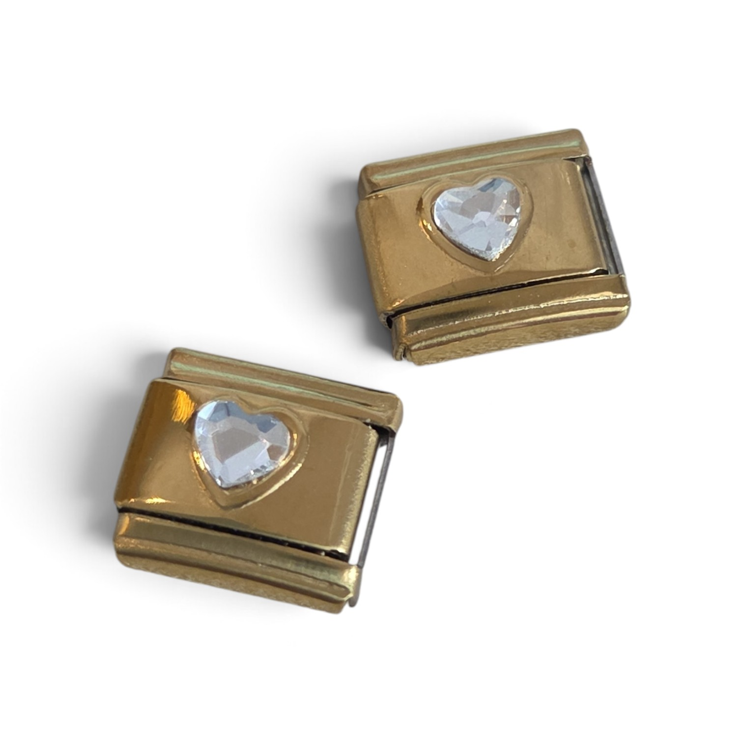Italian Charm Strass Hartje - Goud