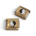 Italian Charm Yin Yang Zwart/Wit - Goud