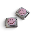 Italian Charm Smiley Roze