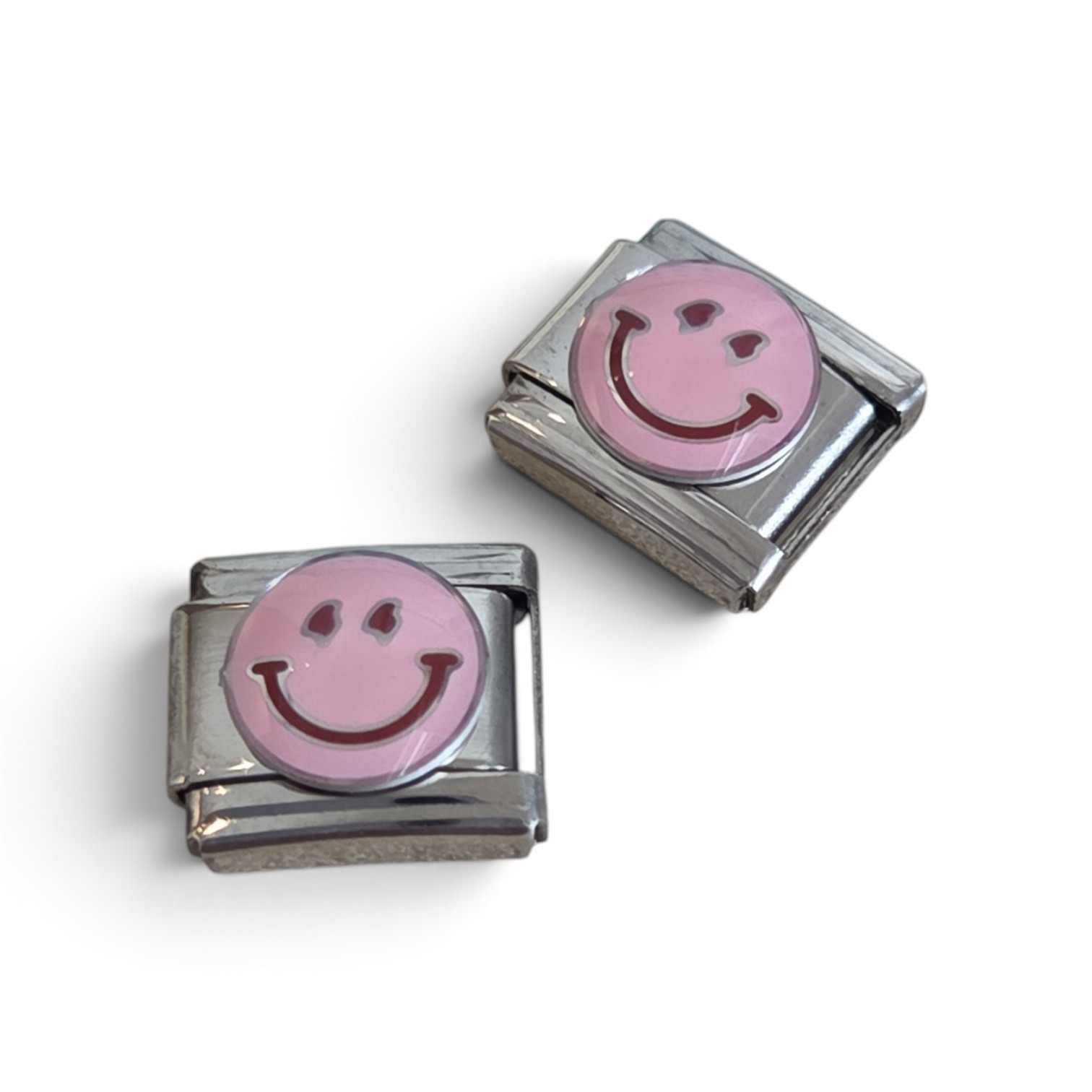 Italian Charm Smiley Roze