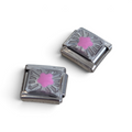 Italian Charm Ster Roze - Zilver