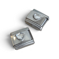 Italian Charm Strass Hartje - Zilver