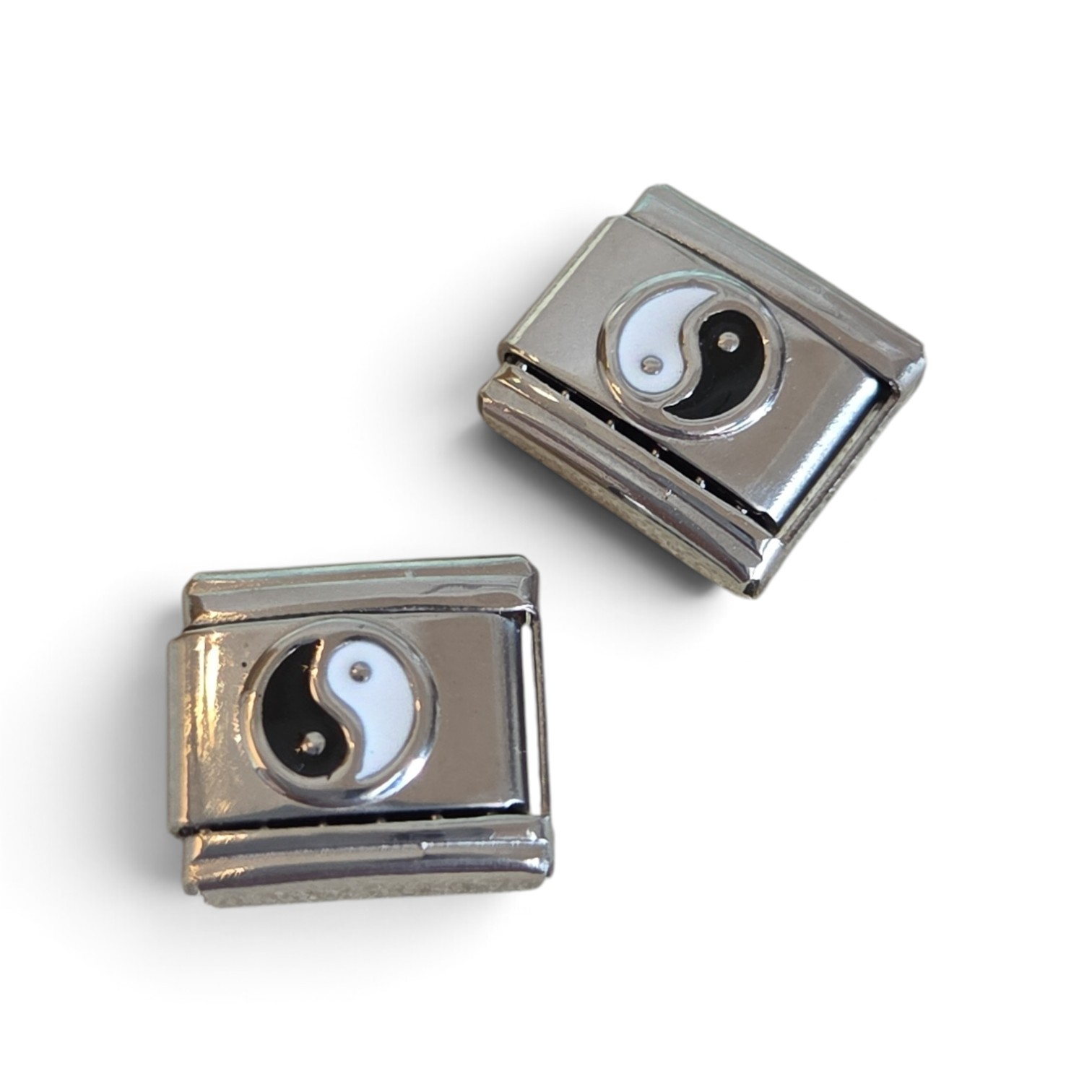 Italian Charm Yin Yang Zwart/Wit - Zilver