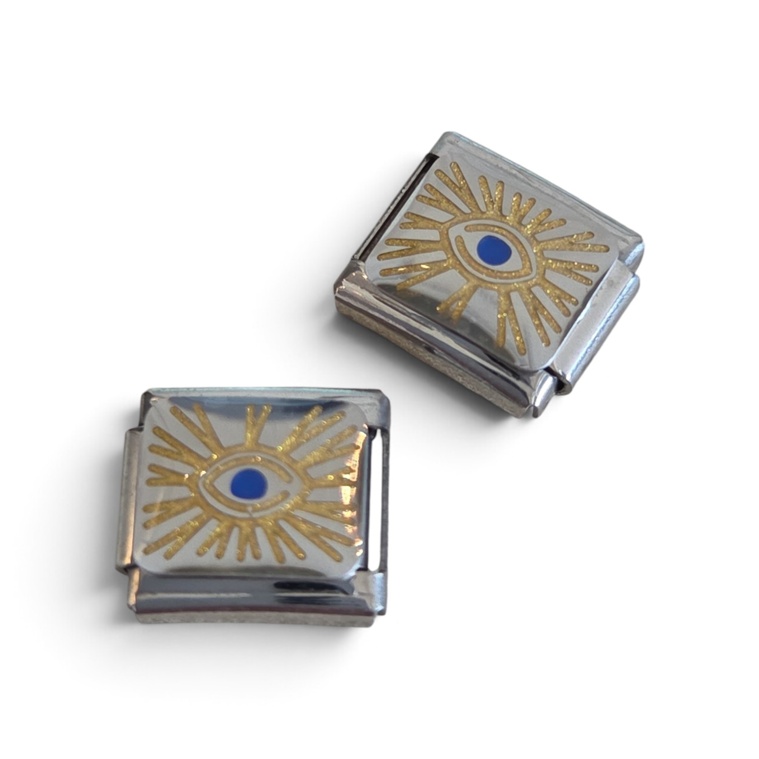 Italian Charm Alziend Oog Blauw - Zilver
