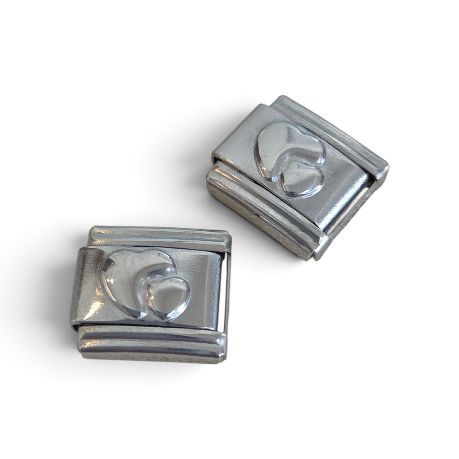 Italian Charm Dubbel Hartje - Zilver