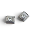 Italian Charm Strass Rond - Zilver