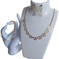 Sieraden Set Dames RVS Hartjes Ketting Armband Oorbellen Goud Zilver