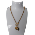 Ketting Dames RVS Geloof Hoop Liefde Hart Kruis Anker Bedels Toggle Sluiting