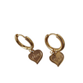 Gouden Ronde Oorbellen Dames RVS Hart Bedel LOVE Waterbestendig