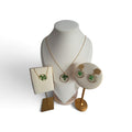 Gedroogde klavertje vier sieradenset goud - complete set