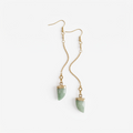 Gouden lange jade oorbellen productfoto
