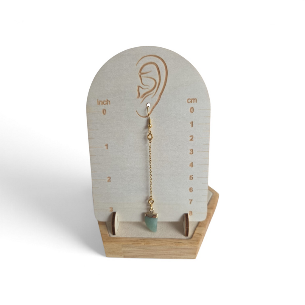 Gouden lange jade oorbellen lengte meting
