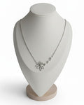 Ketting Dames RVS Open Bloem Witte Parels Schakelketting Elegant