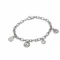 Zilveren Bedel Armband Dames RVS Ankerschakel Love Hart Levensboom