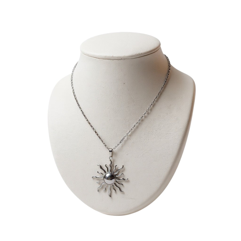Ketting Dames RVS Grote Zon Hanger Schakelketting Goud Zilver