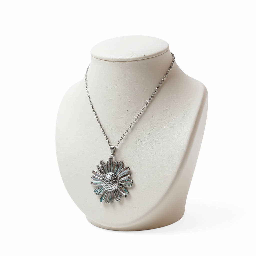 Ketting Dames RVS Grote Zonnebloem Hanger Schakelketting Goud Zilver