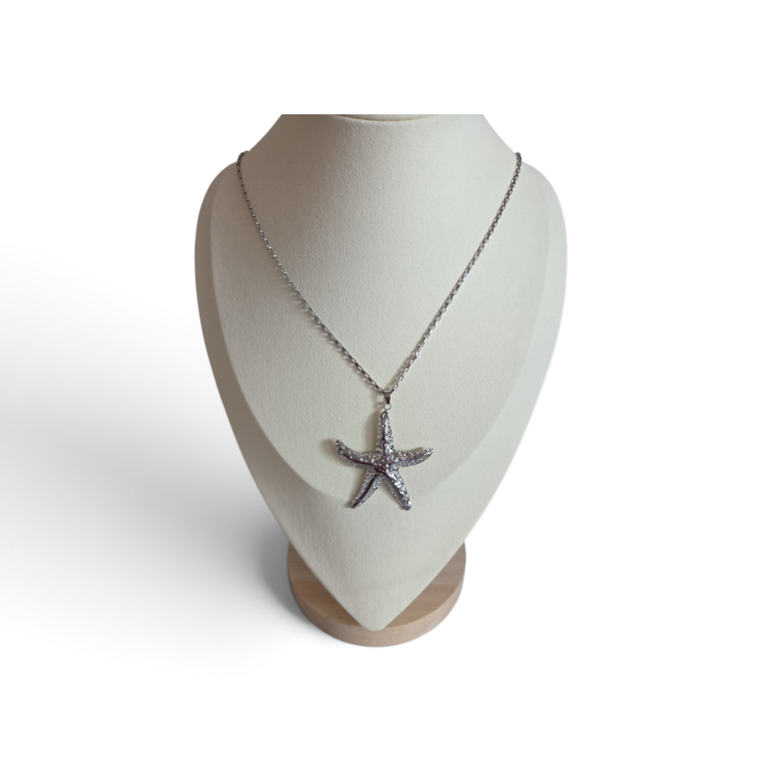 Statement ketting zeester zilver – op halsbuste