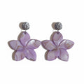 Grote Bloem Oorbellen Dames Zilver Stainless Steel Parelmoer Schelp Zomer