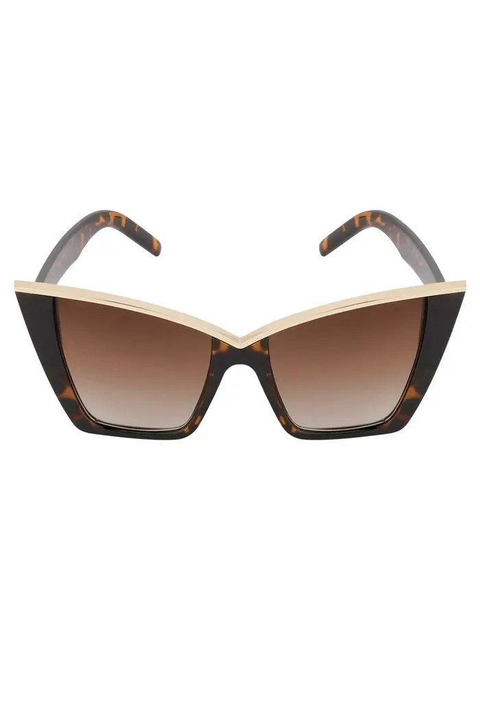 Dames Zonnebril Vlindervorm Bruin Goud UV400