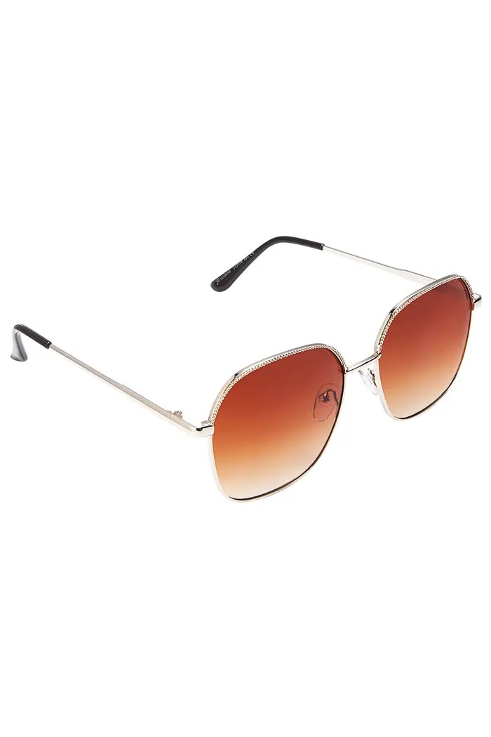 Dames Zonnebril Casual Vierkant Bruin Goud UV400