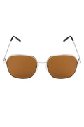 Dames Zonnebril Casual Vierkant Camel Goud UV400