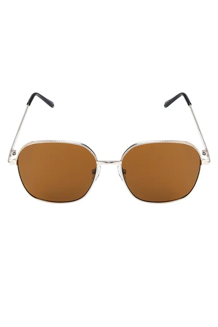 Dames Zonnebril Casual Vierkant Camel Goud UV400