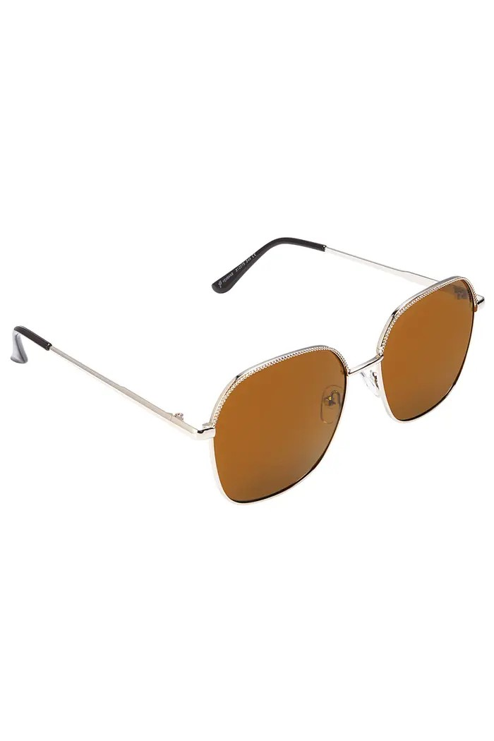 Dames Zonnebril Casual Vierkant Camel Goud UV400