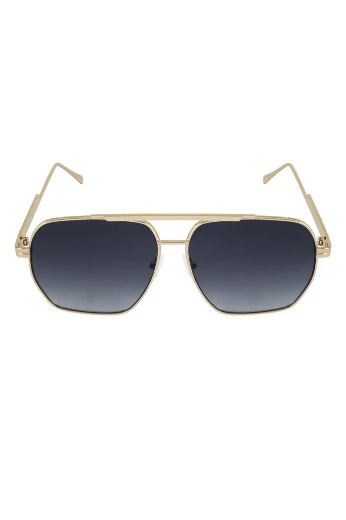 Dames Zonnebril Piloot Goud Zwart Metalen Montuur UV400