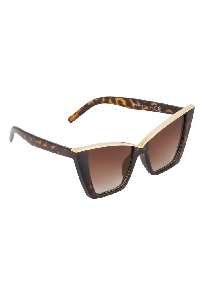 Dames Zonnebril Vlindervorm Bruin Goud UV400