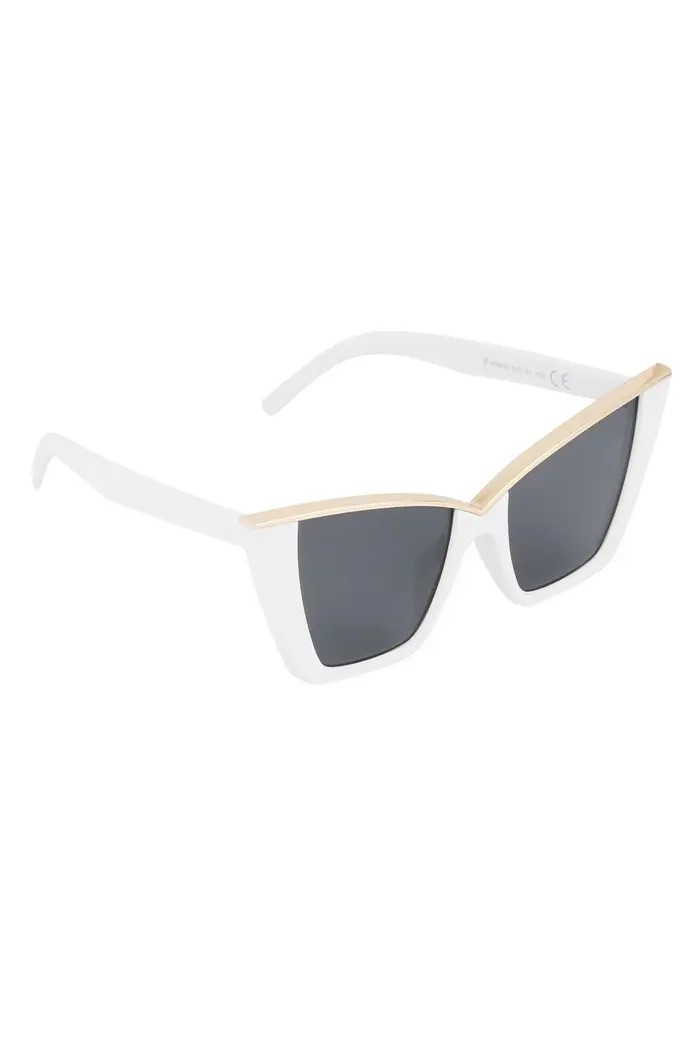 Dames Zonnebril Vlindervorm Wit Goud UV400