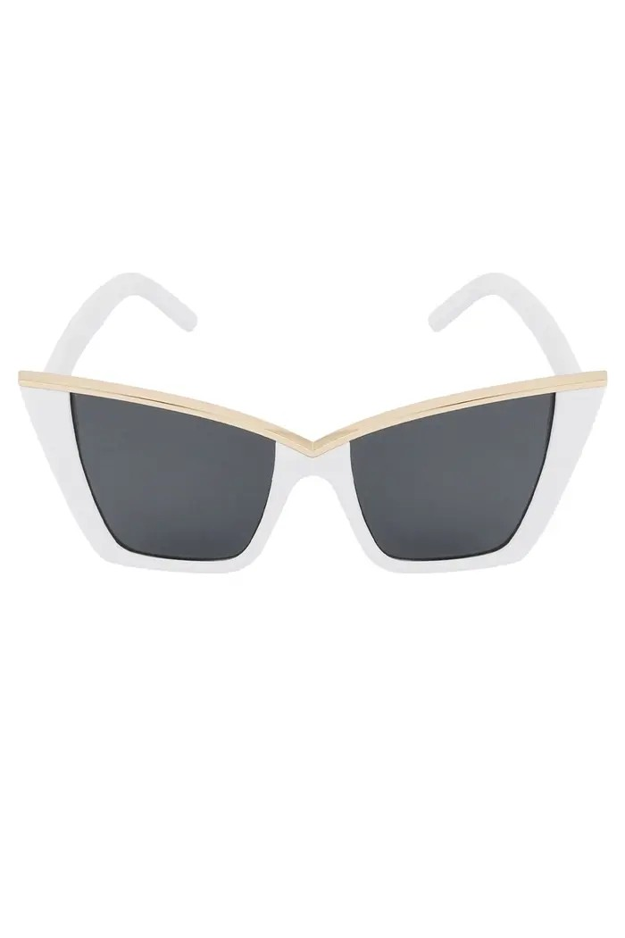 Dames Zonnebril Vlindervorm Wit Goud UV400