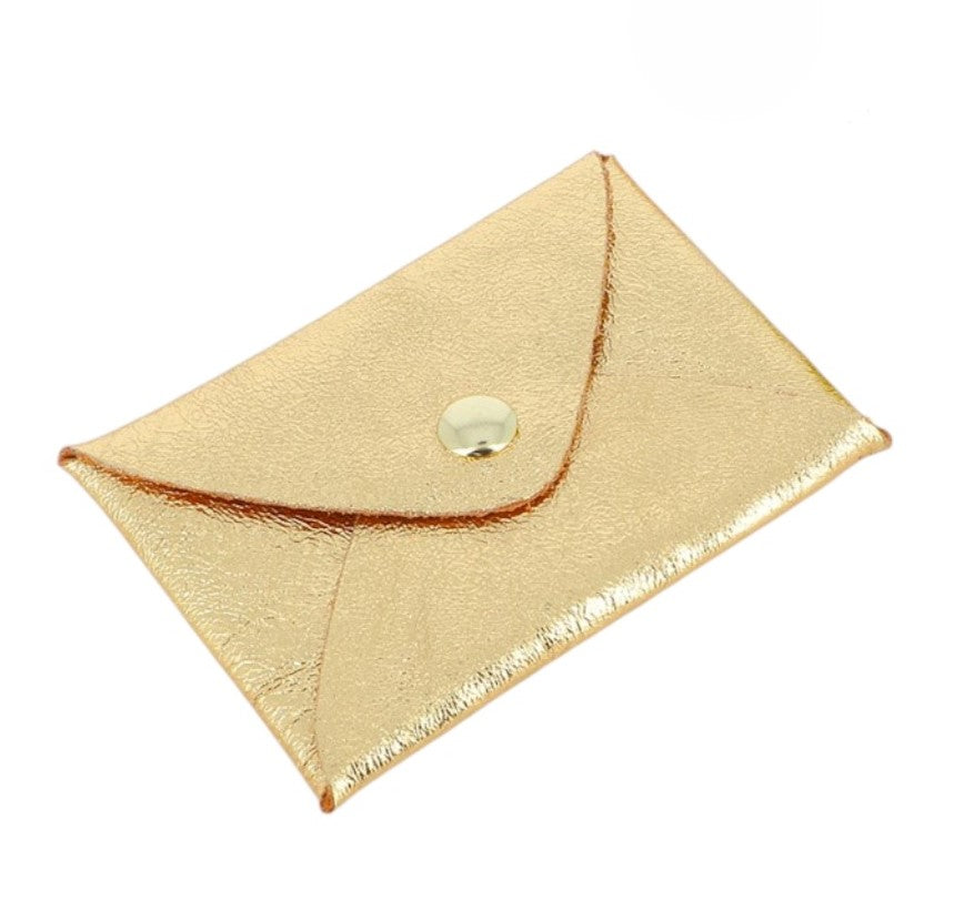 Luxe Lederen Sieradenenvelop Goud of Zilver Metallic Afwerking